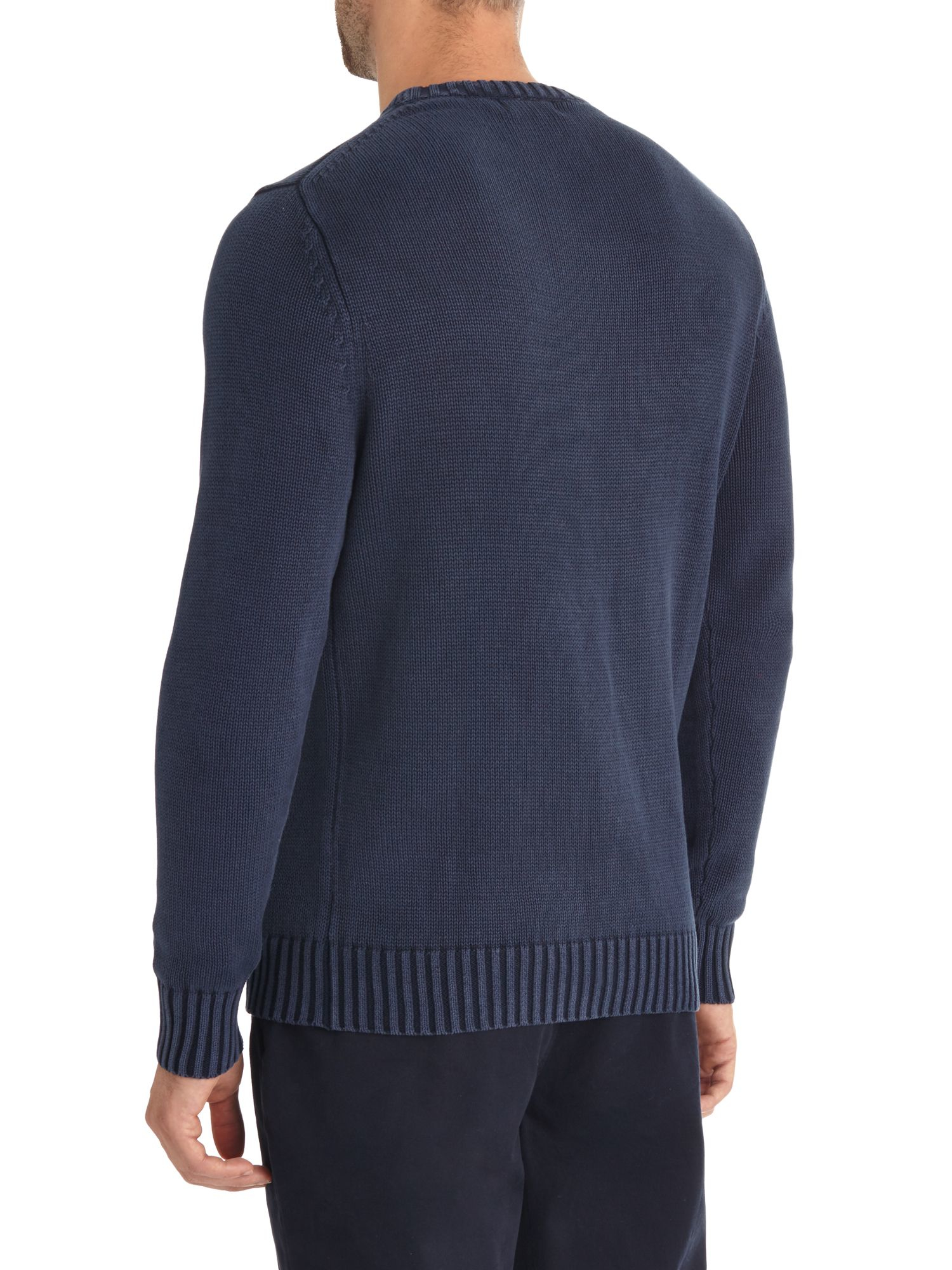 Austin reed Acid Wash Cable Knit Jumper in Blue for Men (Navy) | Lyst