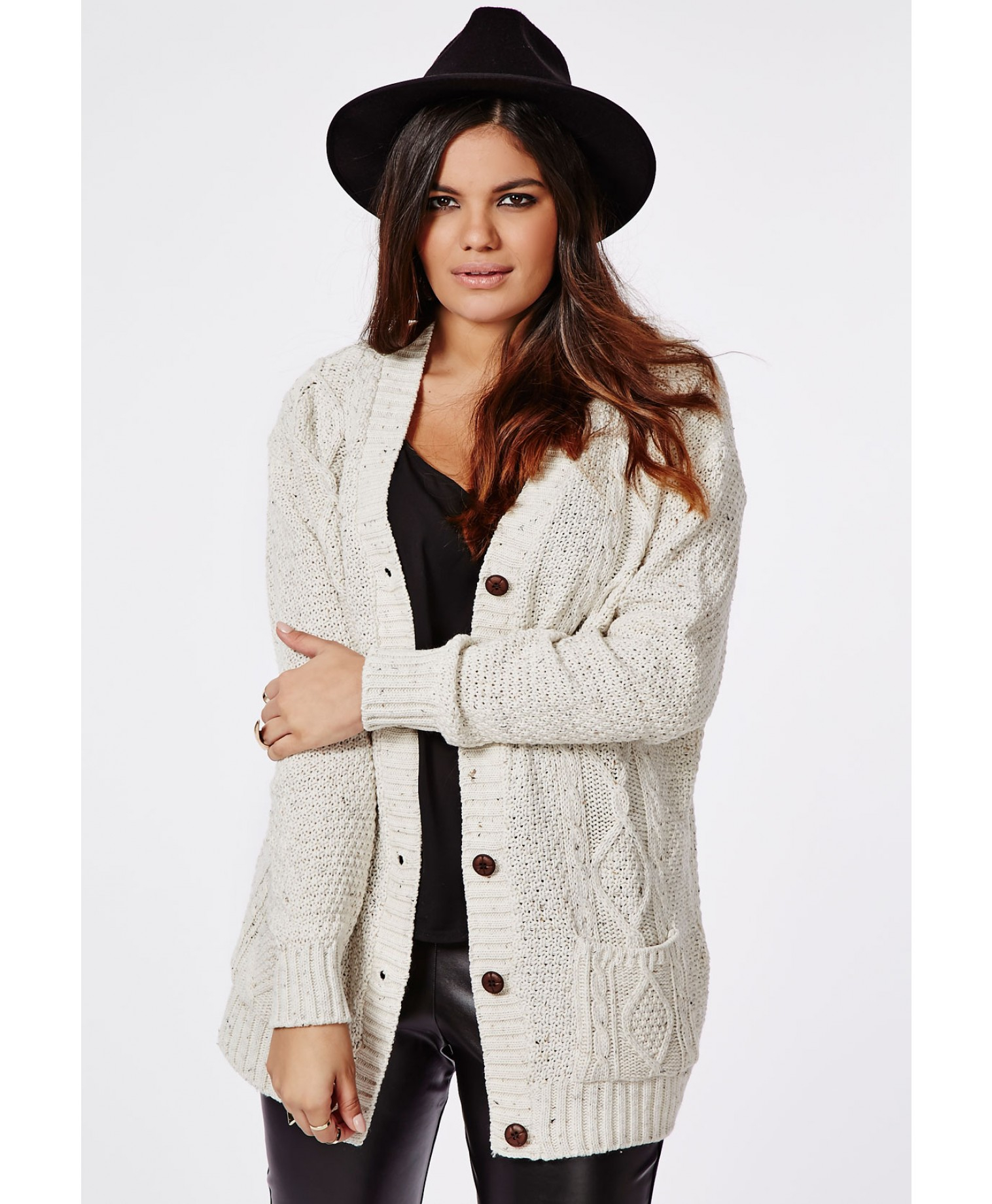 Lyst - Forever 21 Oversized Chunky Knit Cardigan in Natural
