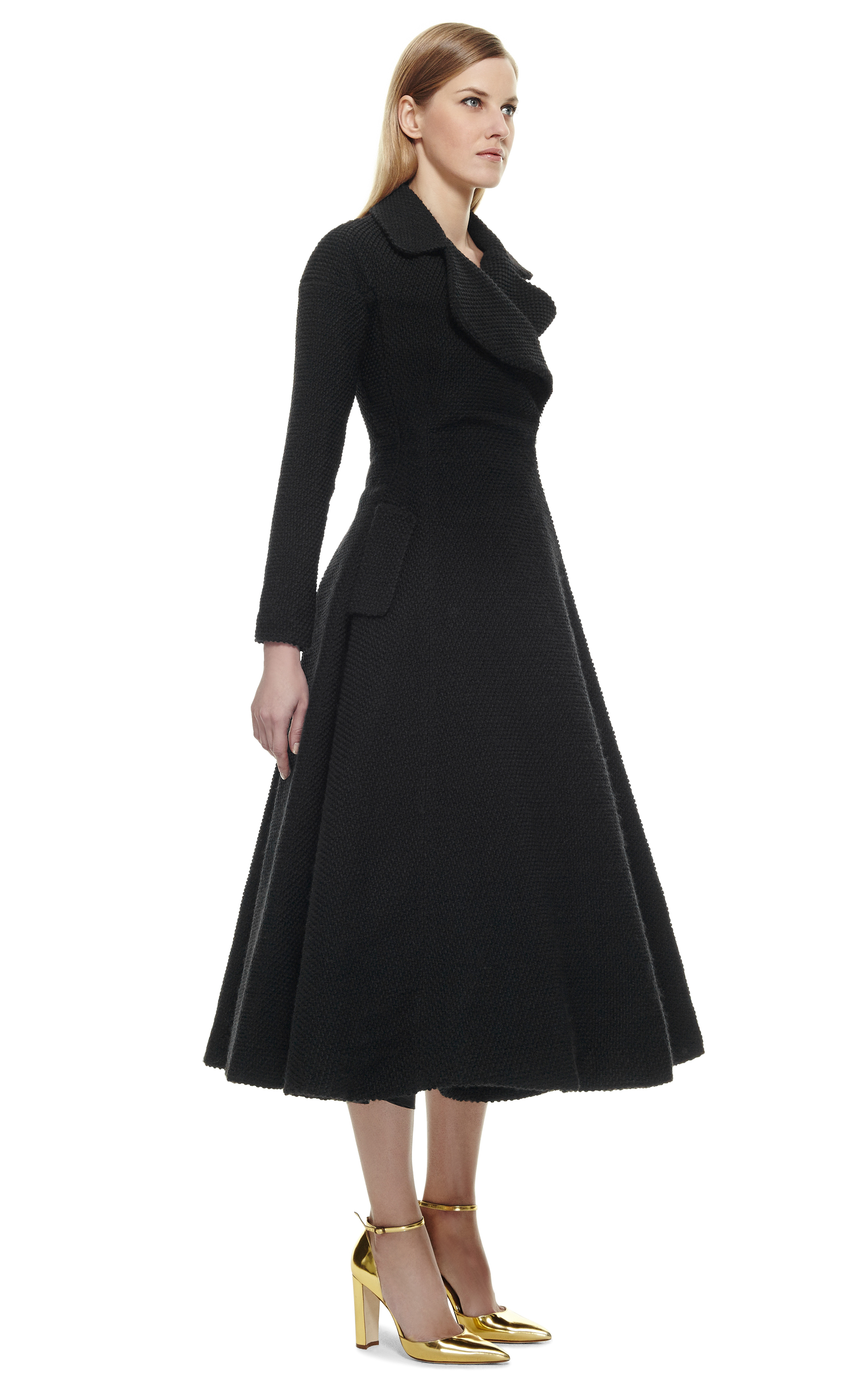 Lyst - Emilia Wickstead C Coat Dress with Tuille Fusing in Black