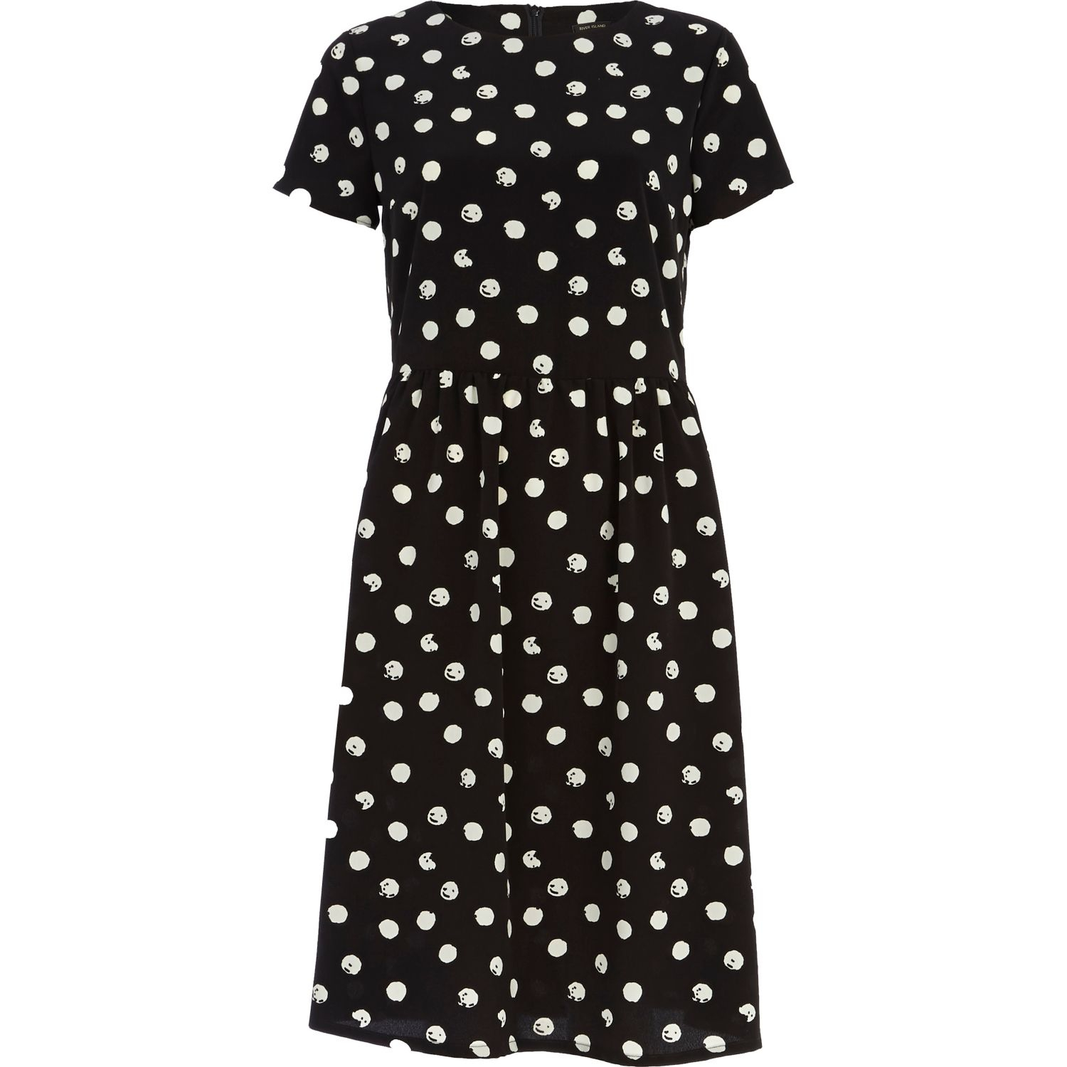 river island black and white polka dot dress