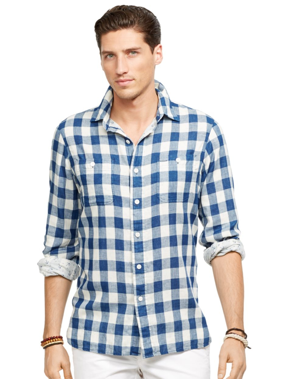 Polo Ralph Lauren DoubleFaced Gauze Shirt in White for Men Lyst