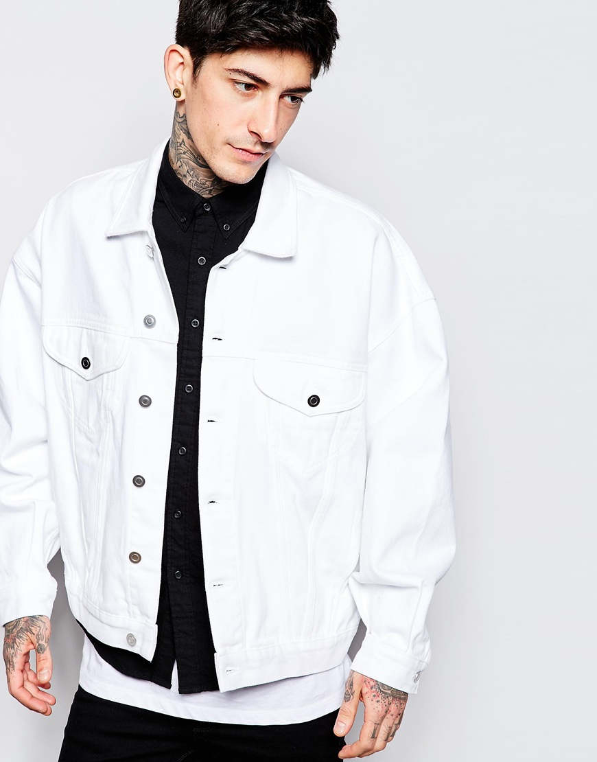 white oversized jean jacket