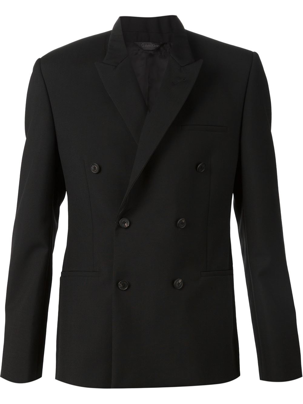 Calvin Klein Double Breasted Blazer in Black for Men | Lyst