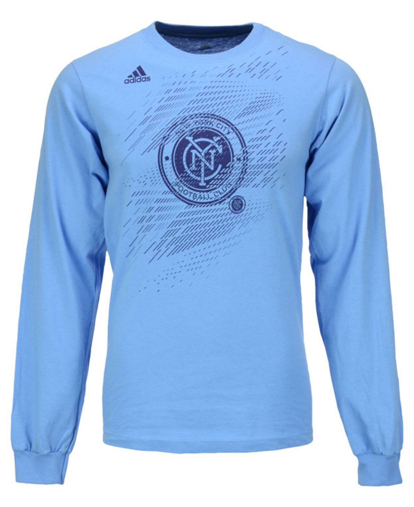 Adidas Men's Long-sleeve New York City Fc White Noise T-shirt in Blue ...