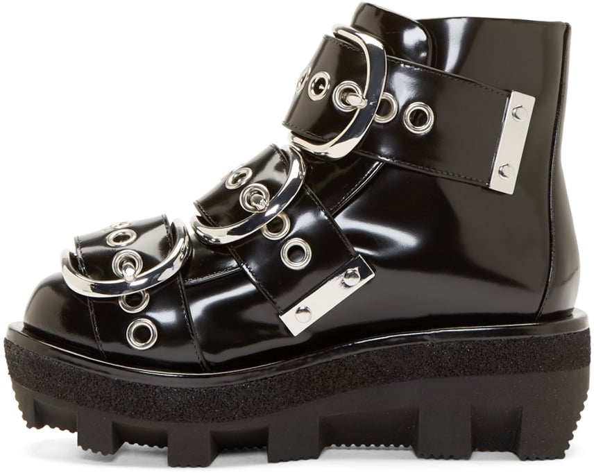 Alexander Wang Black Patent Leather Sloane Boots | Lyst