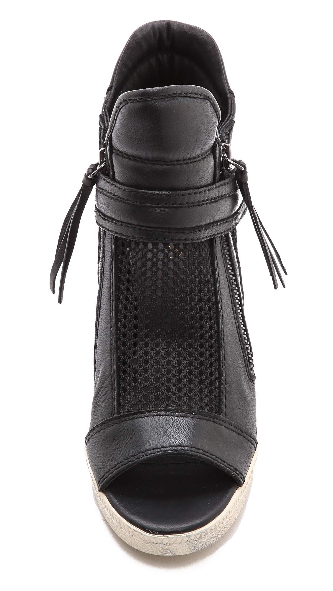 Ash Galaxy Open Toe Wedge Sneakers Mesh Black | Lyst