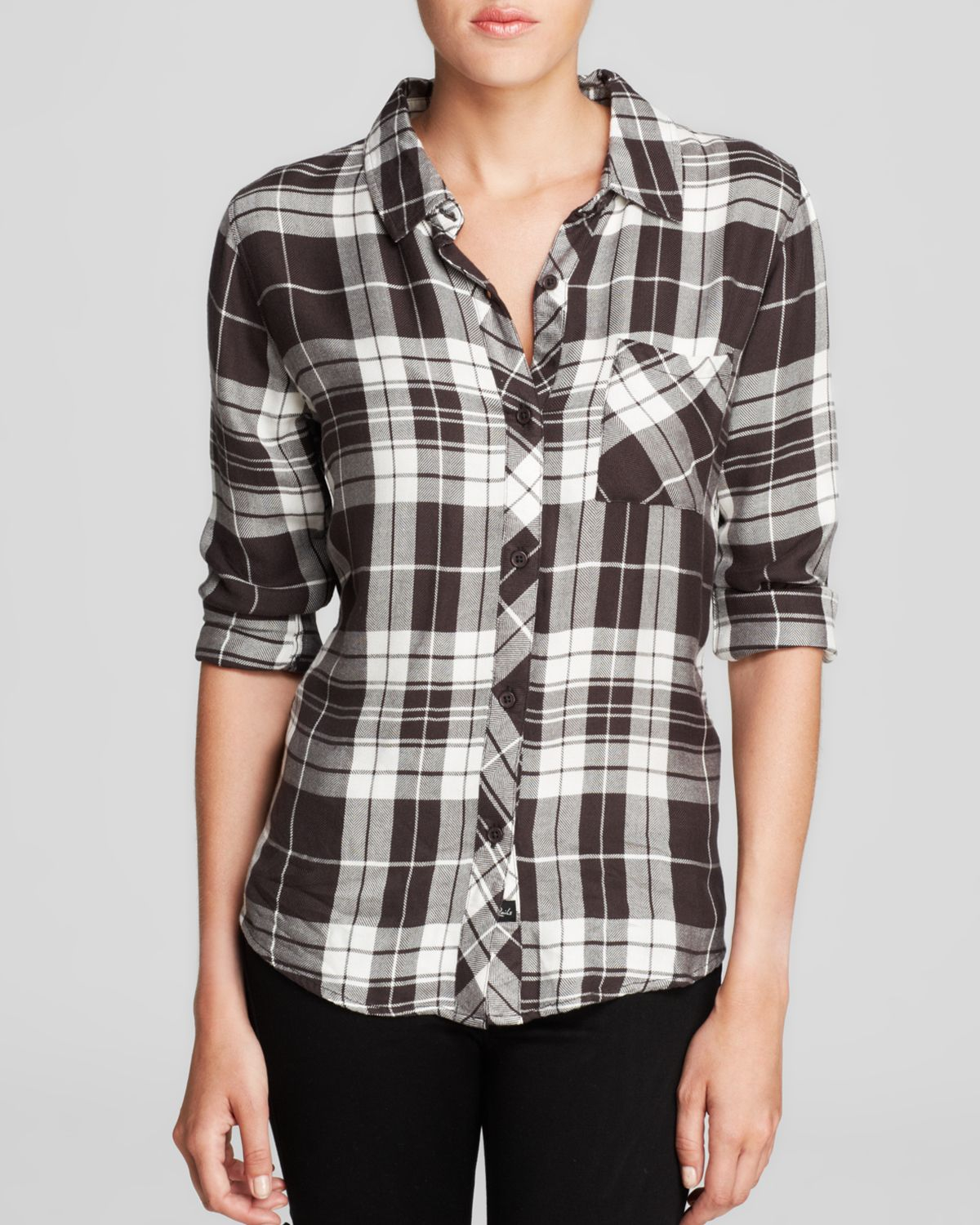 Rails Shirt - Hunter Plaid in Black (Charcoal/White) | Lyst