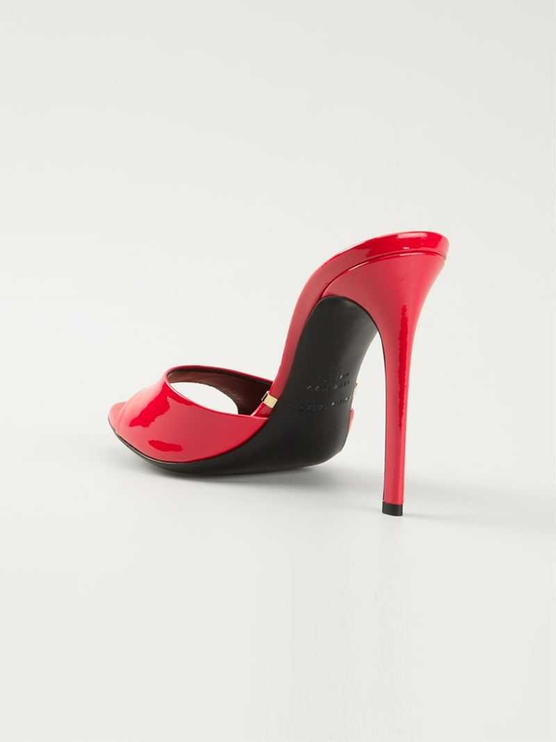 Gianmarco Lorenzi Stiletto Heel Mules in Red | Lyst