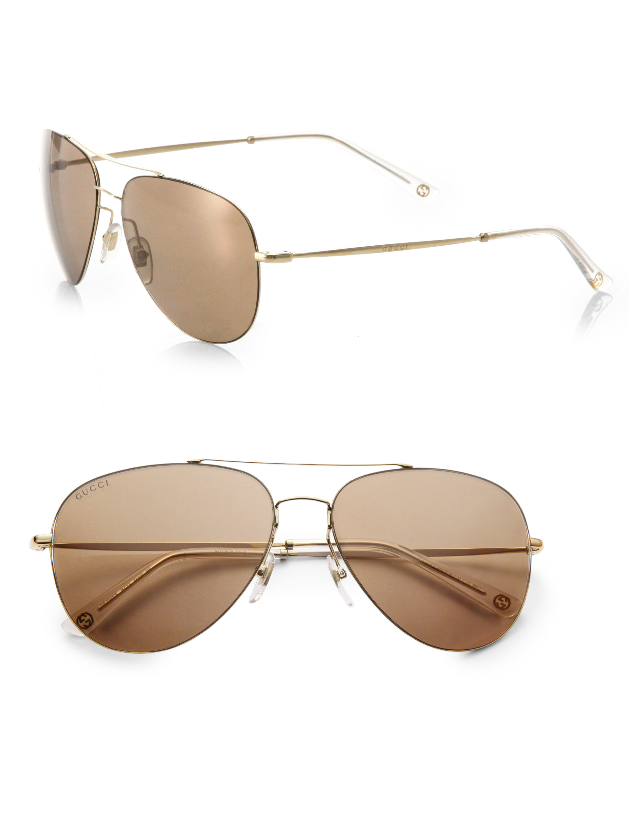 gucci round metal sunglasses