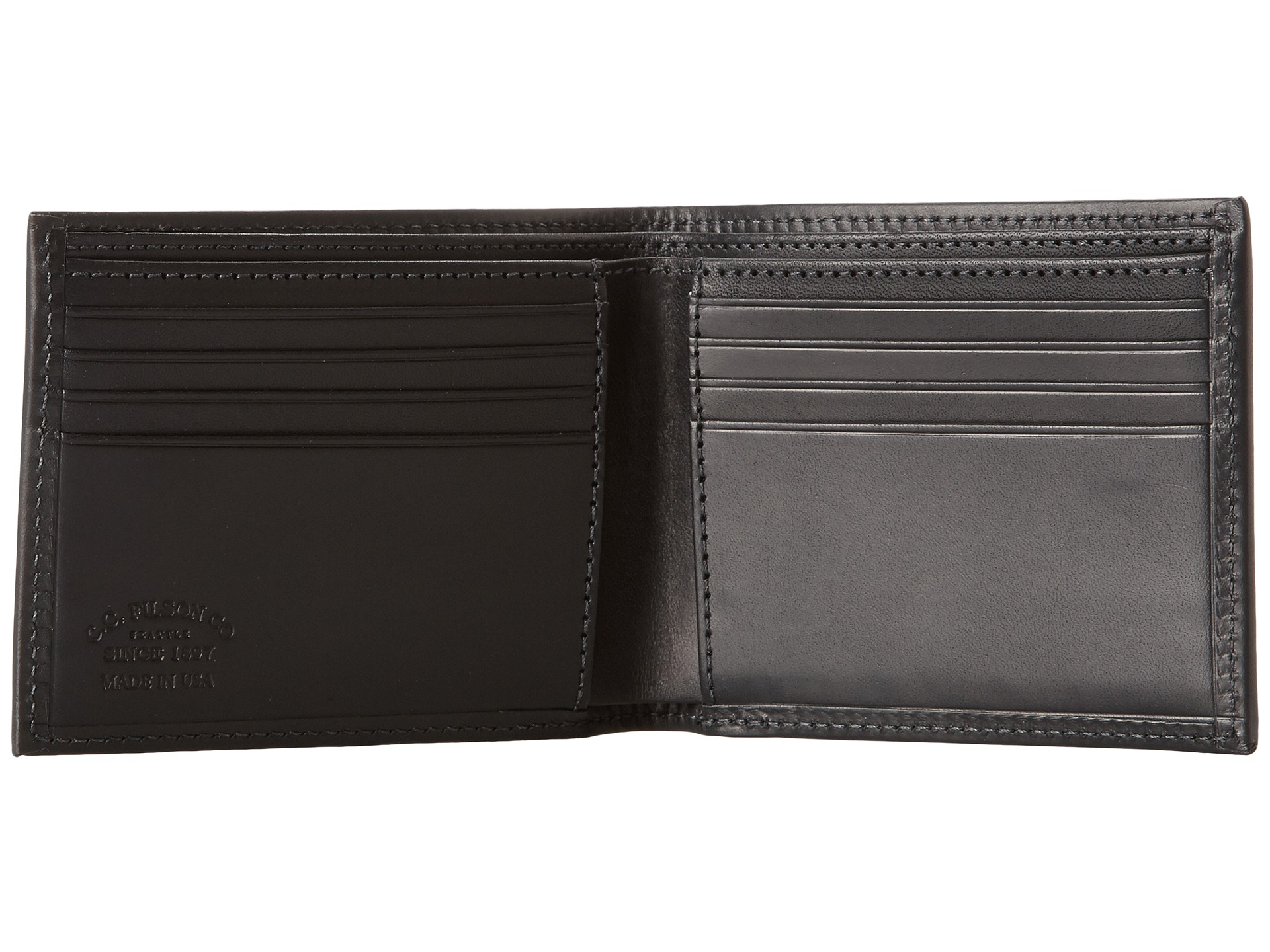Filson Leather Outfitter Wallet in Black - Lyst