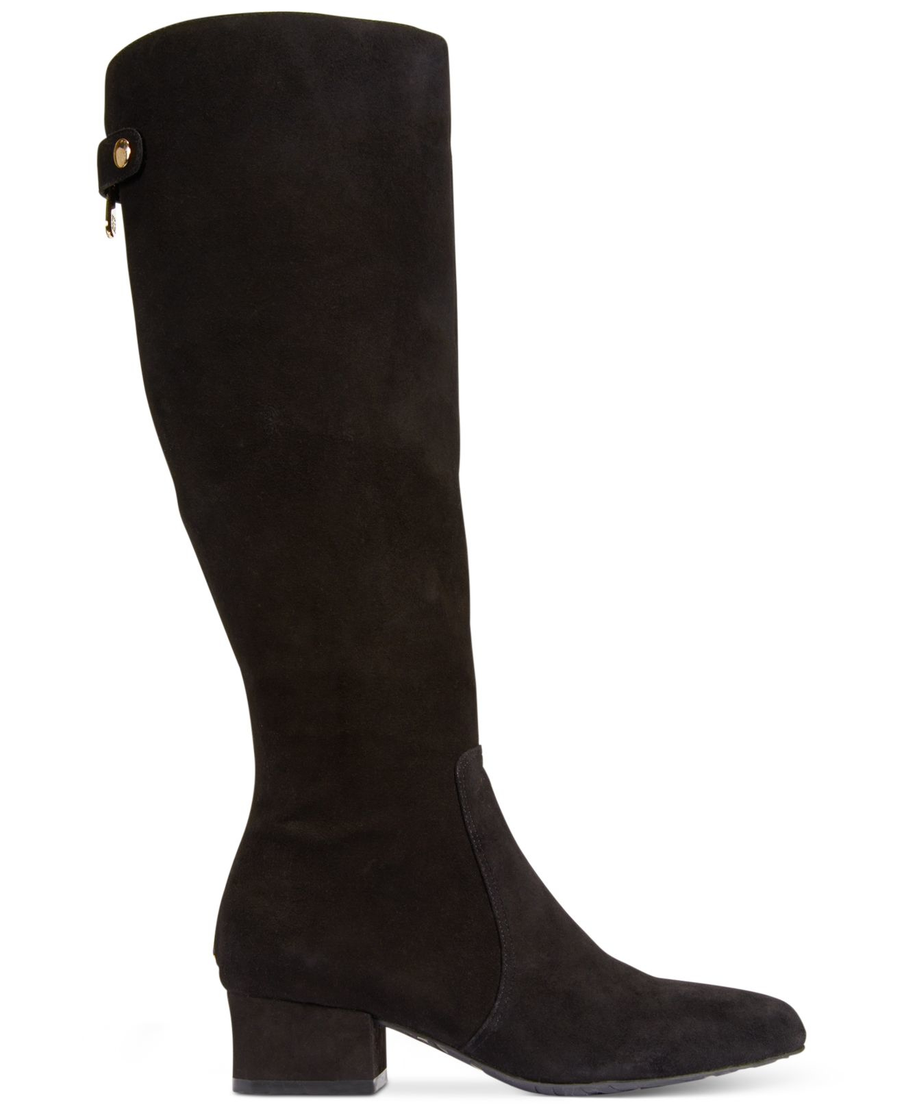 Anne Klein Camden Wide Calf Dress Boots in Black Suede (Black) - Lyst