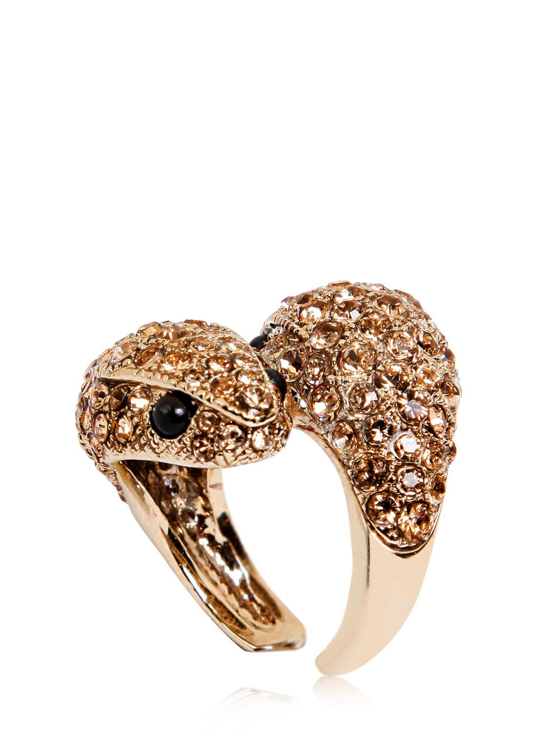 Roberto Cavalli Embellished Snake Ring in Gold (Metallic) - Lyst