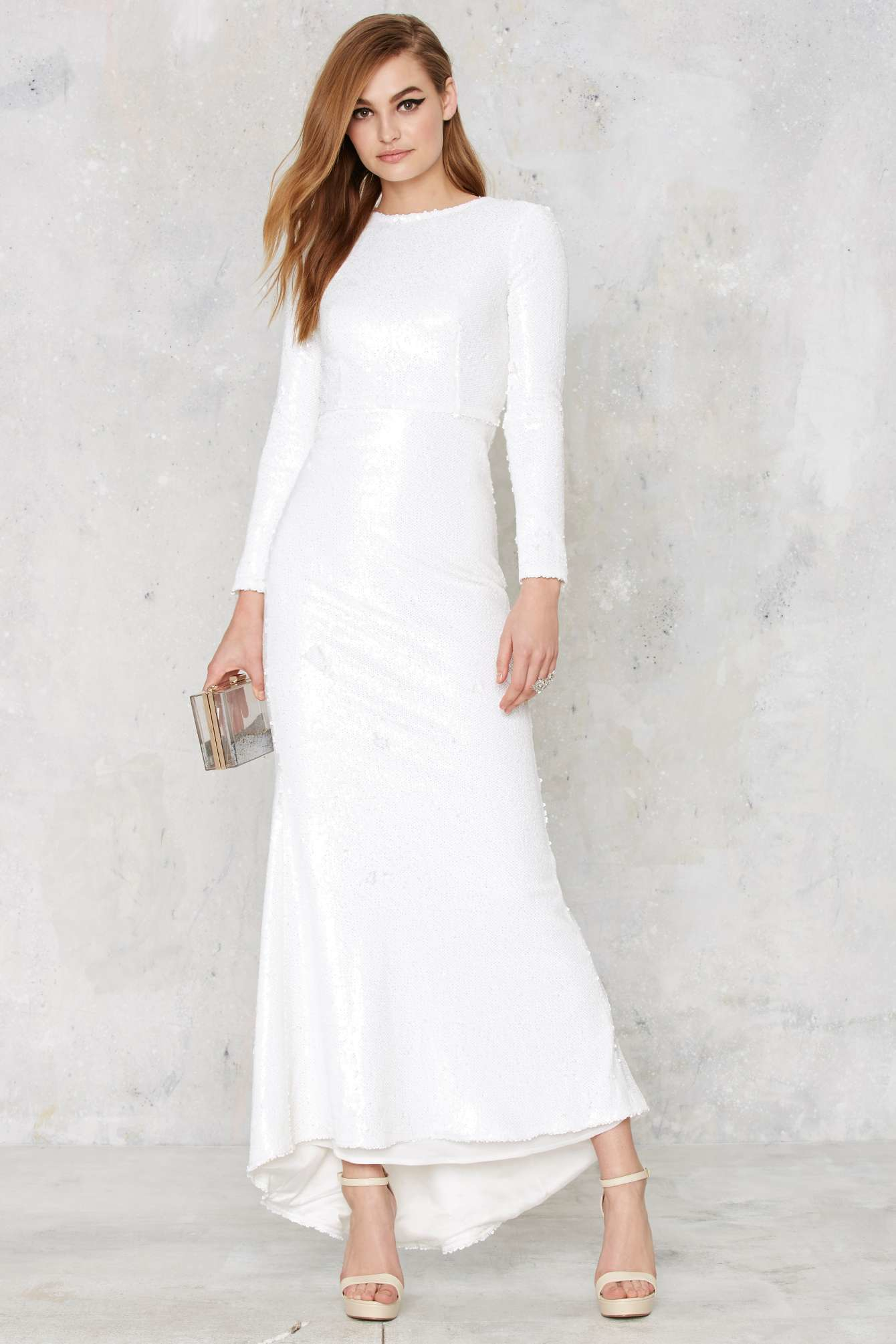 Line & Dot Synthetic Royale Sequin Maxi Dress in White - Lyst