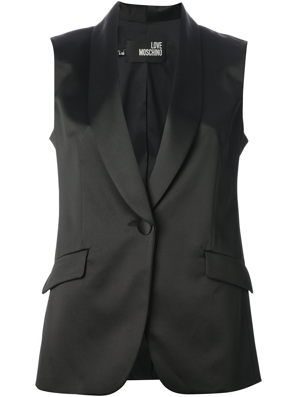 Love Moschino Sleeveless Tuxedo Jacket in Black - Lyst