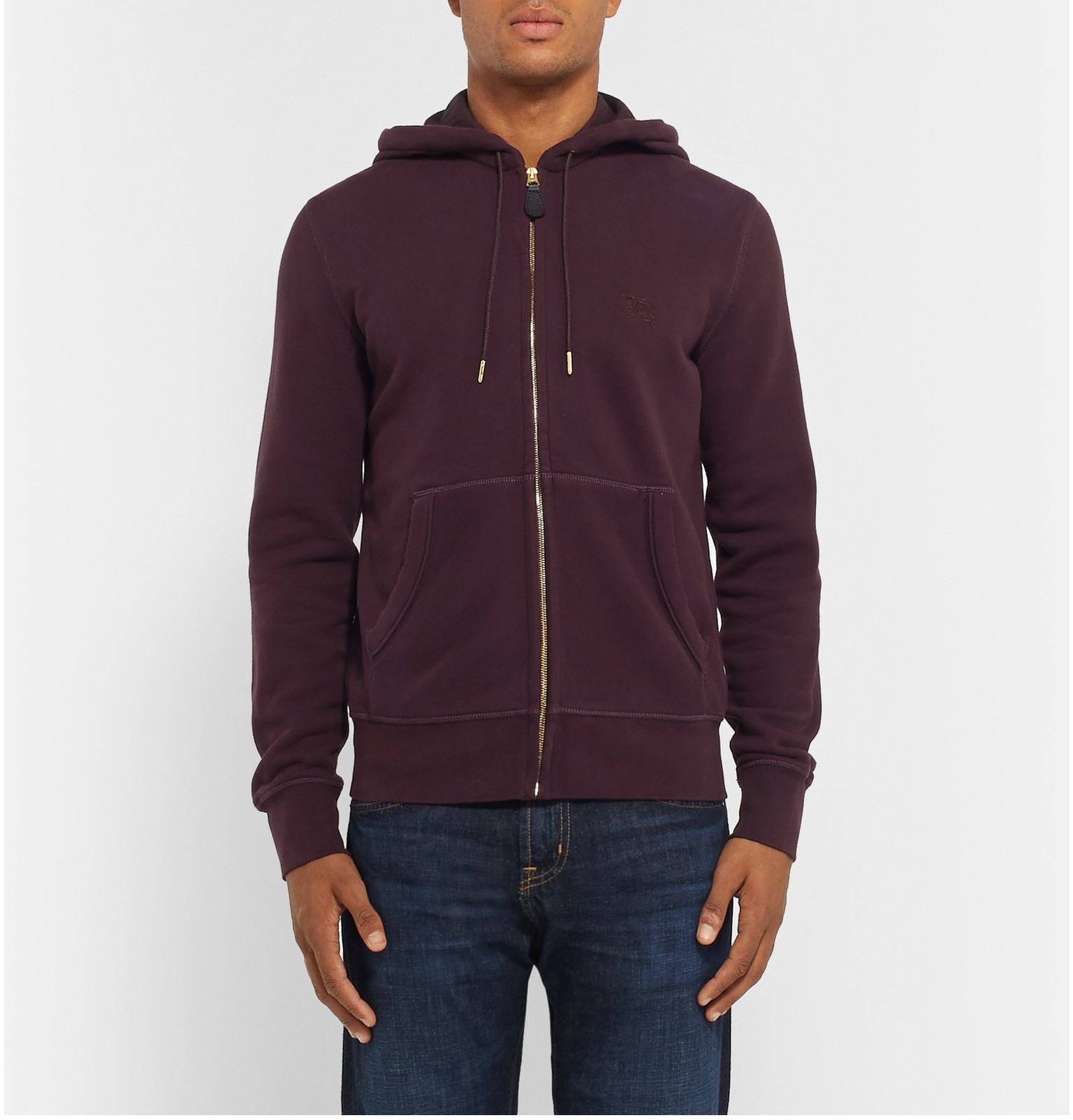 burgundy burberry hoodie