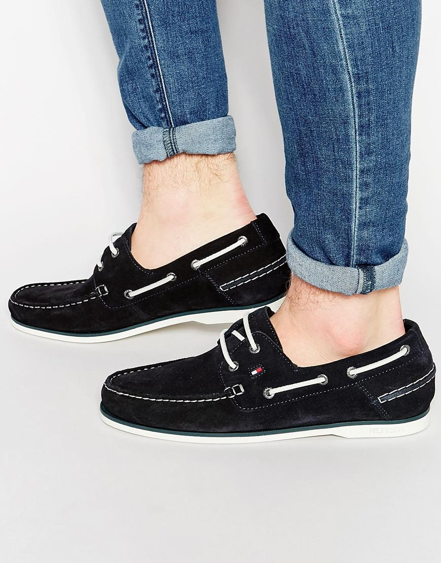 tommy hilfiger suede boat shoes