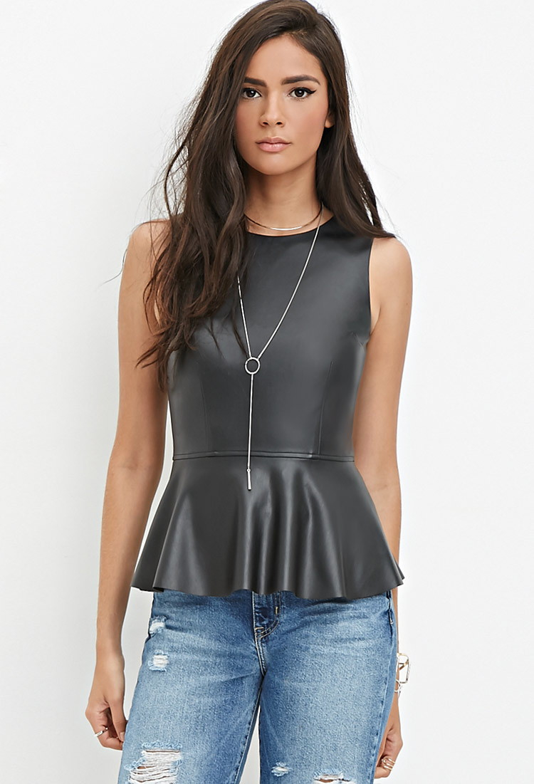 faux leather top forever 21