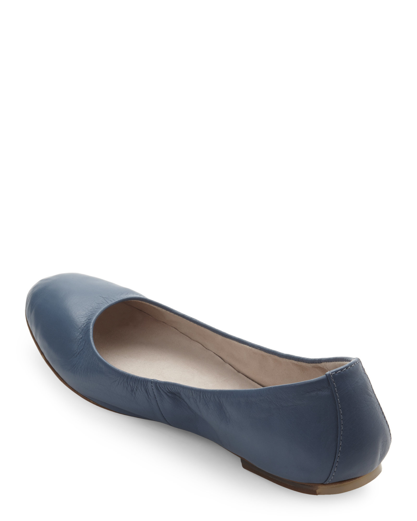 blue leather flats