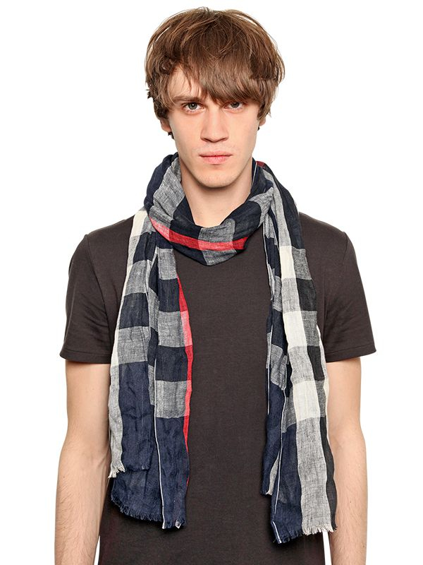 burberry scarf mens blue