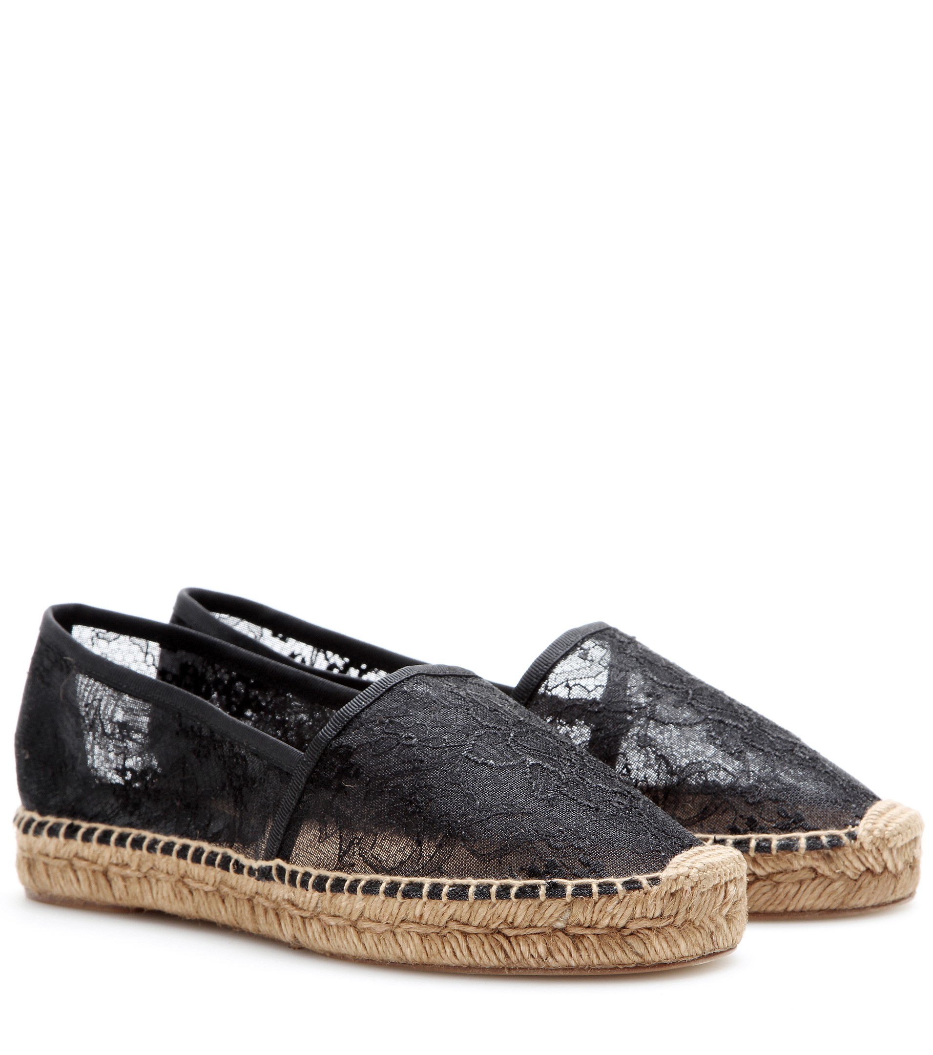 black lace espadrilles
