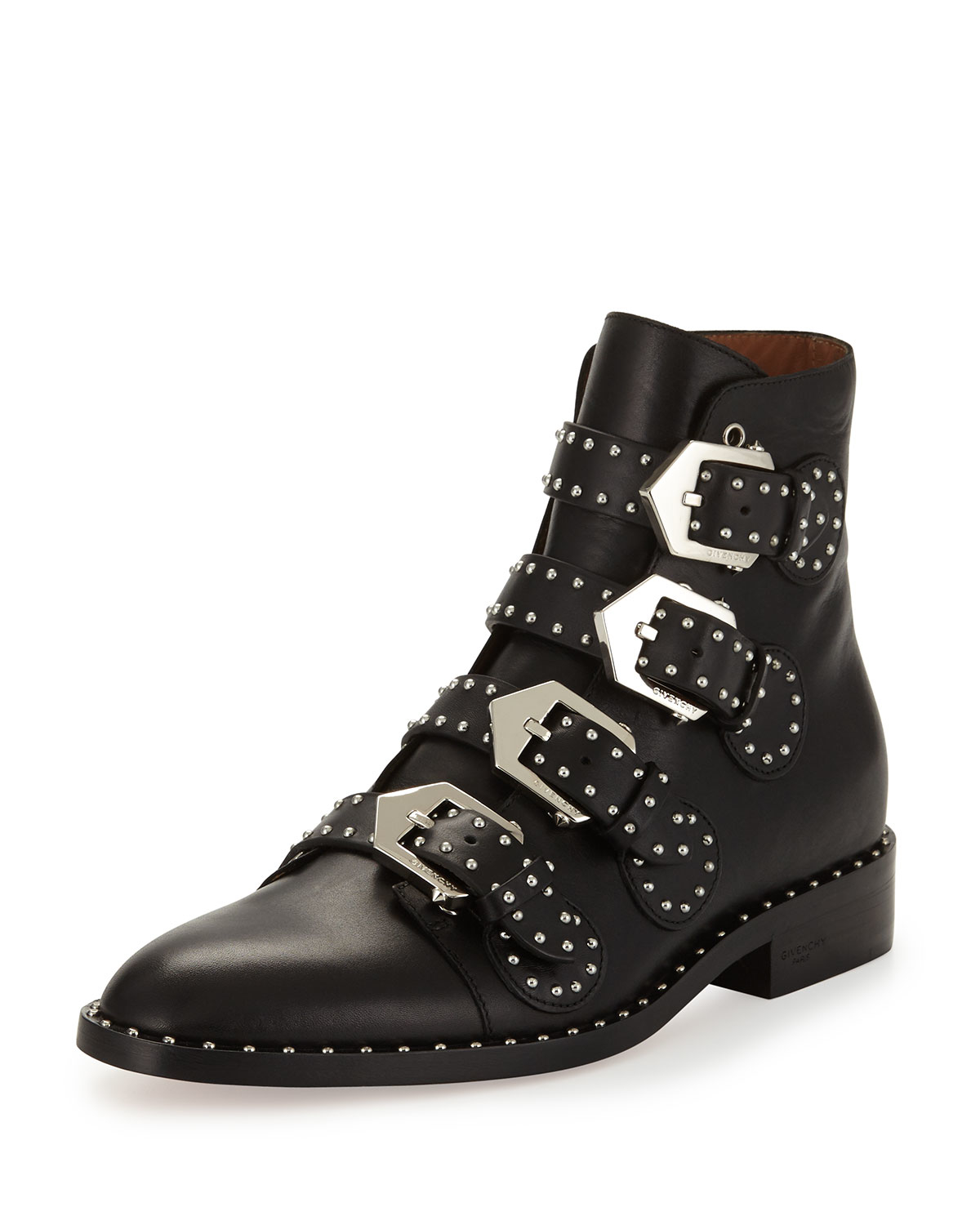 Givenchy Studded Leather Ankle Boot in Black | Lyst