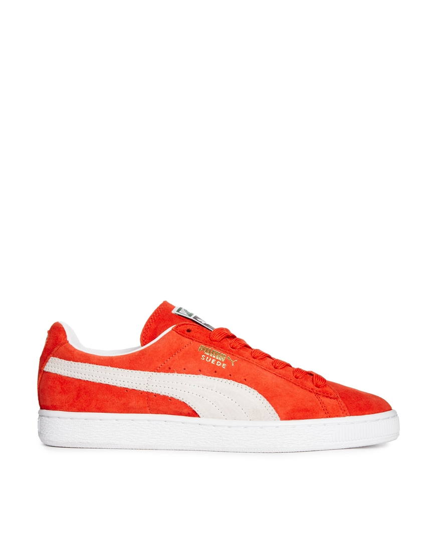 PUMA Classic Suede Trainers in Tigerlily Orange for Men - Lyst