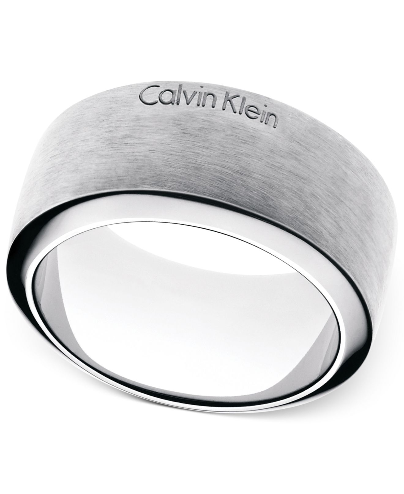 Calvin Klein Stainless Steel Polished And Brushed Double Band Ring in  Metallic for Men - Lyst