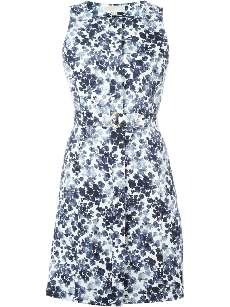 michael kors blue and white dress