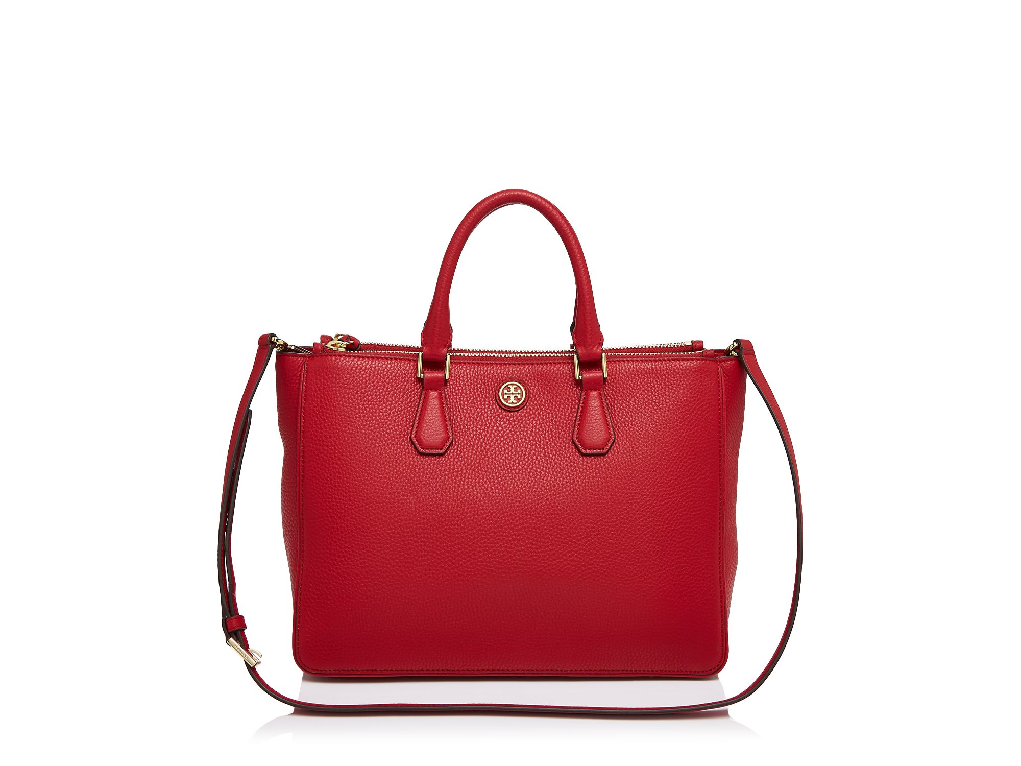 Tory Burch Robinson Pebbled Multi Tote in Red - Lyst