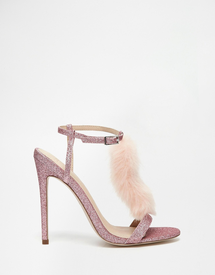 hot pink fur heels