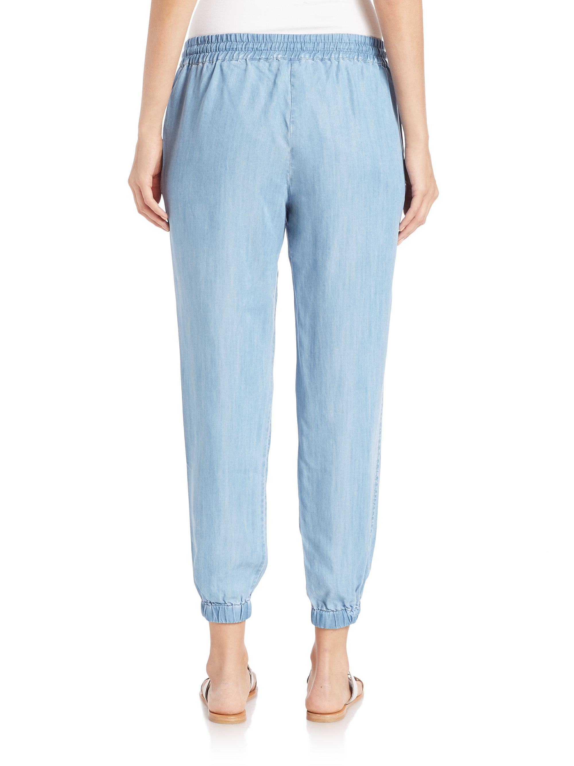 blue chambray pants