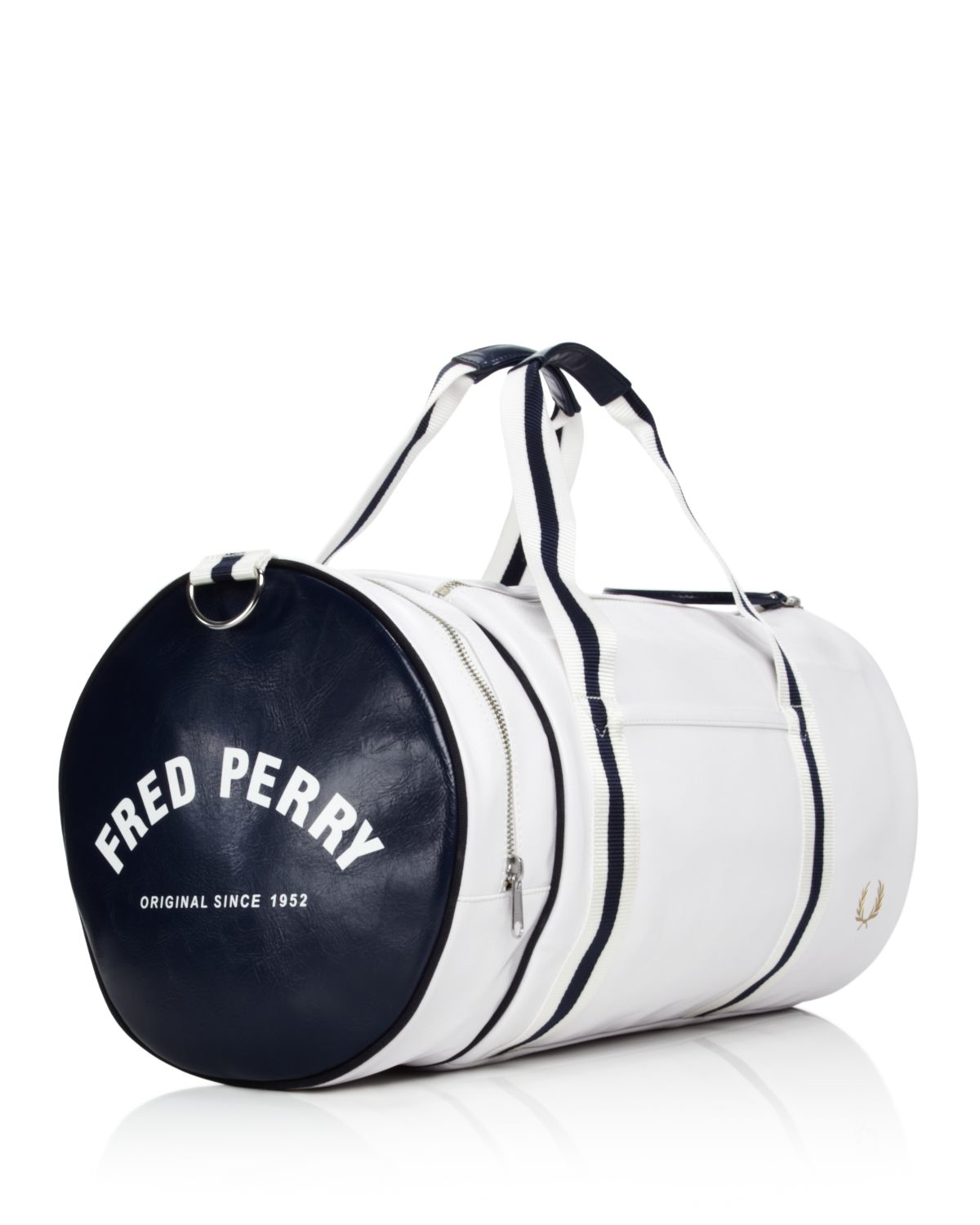 Fred Perry Classic Barrel Bag in White/Navy (White) for Men - Lyst