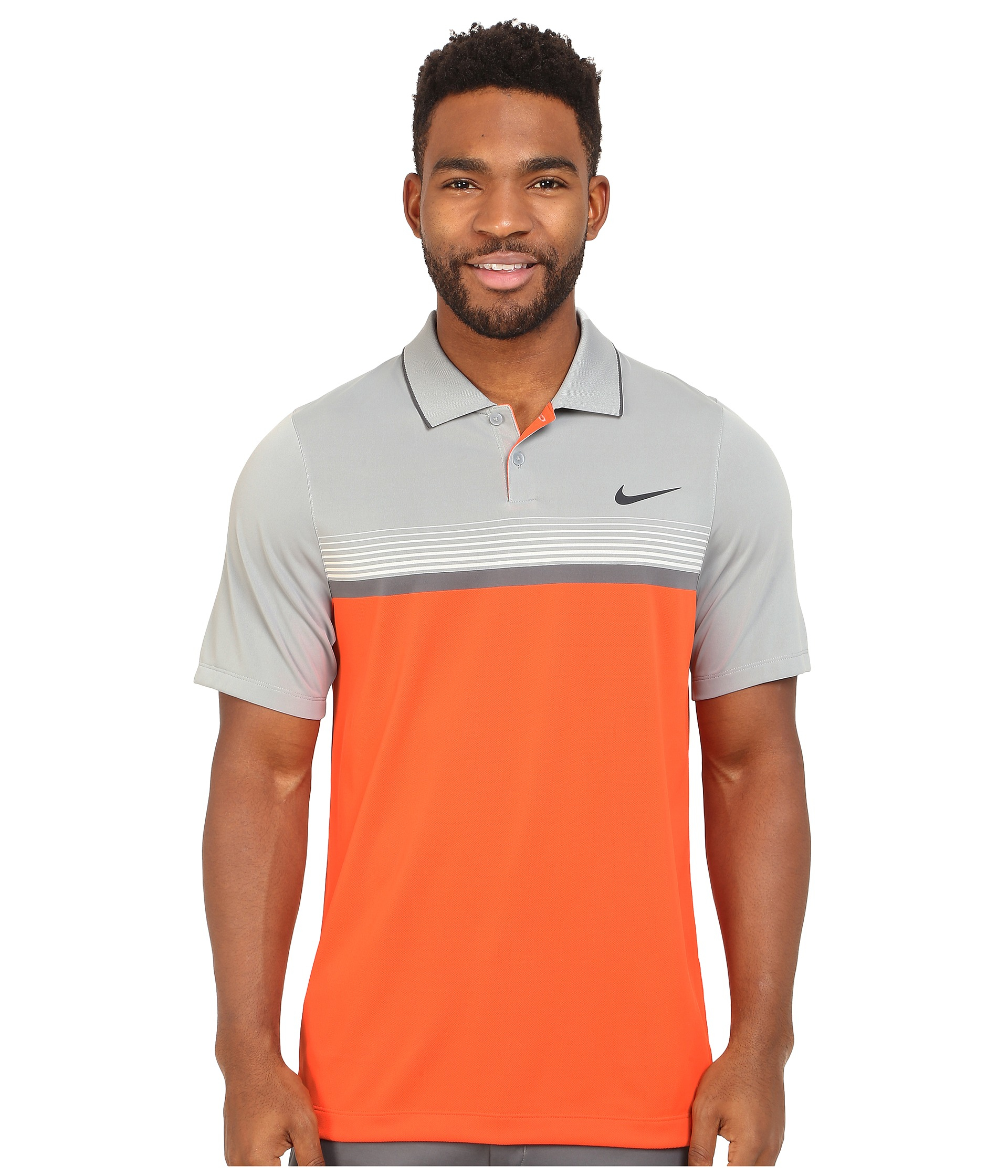 orange and gray nike shirt