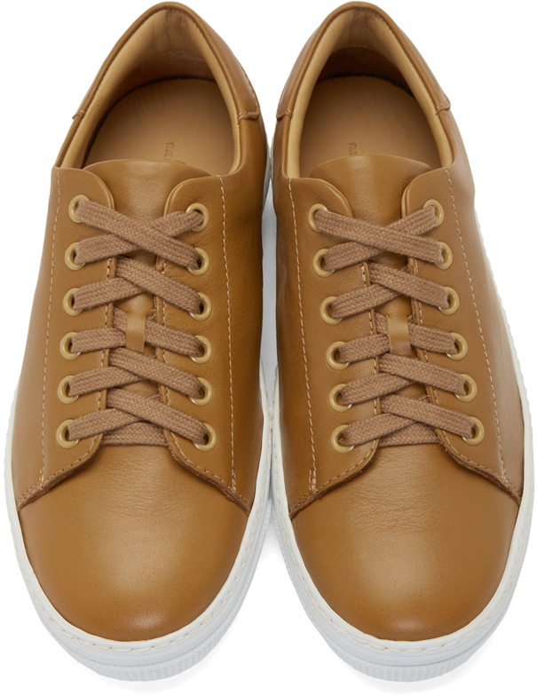 Lyst A.P.C. Tan Leather Steffi Tennis Sneakers in Brown