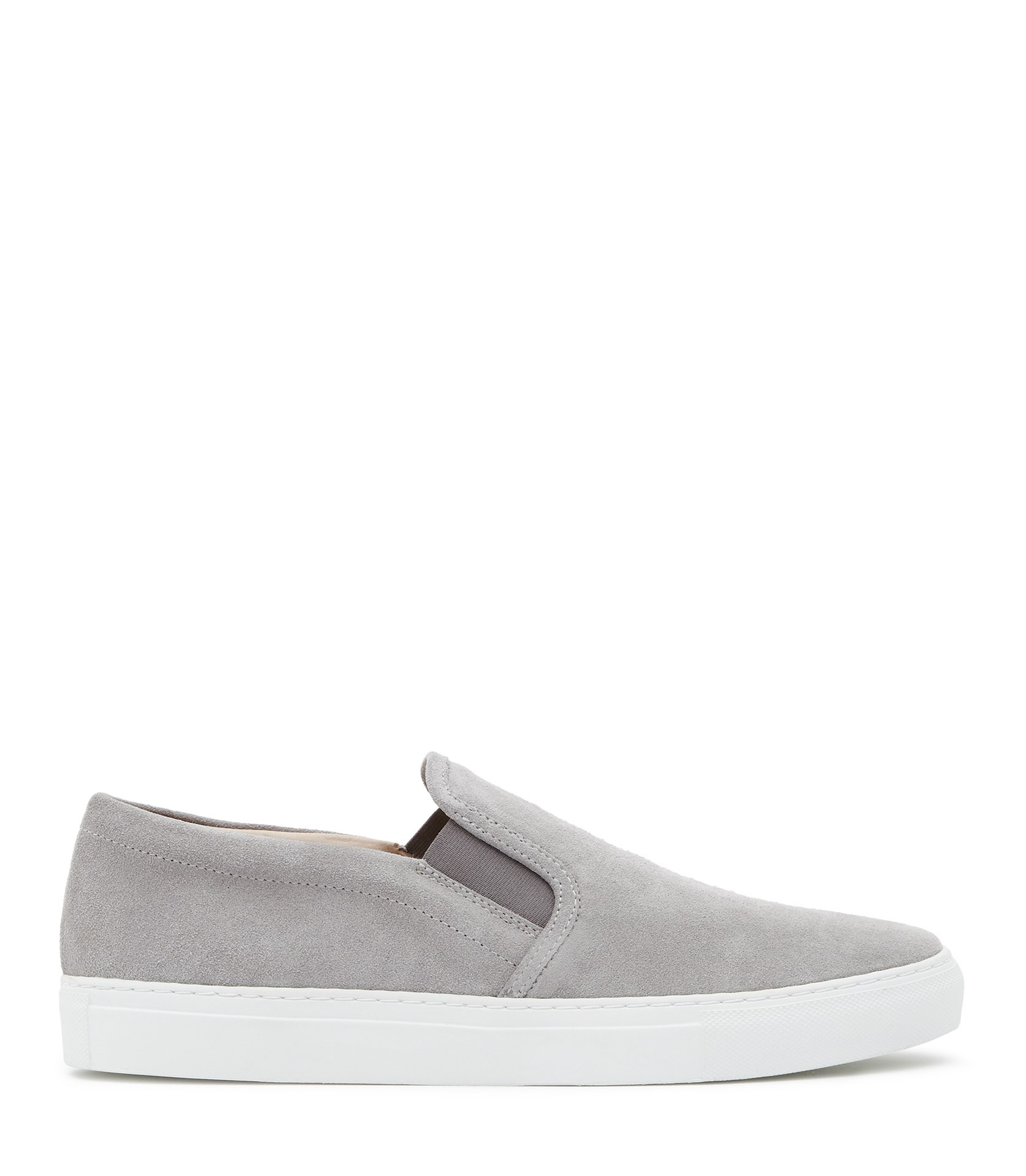 grey suede slip on sneakers