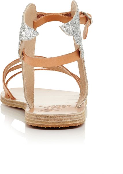 Ancient Greek Sandals Ikaria Sandals In Glitter Vachetta in Silver ...