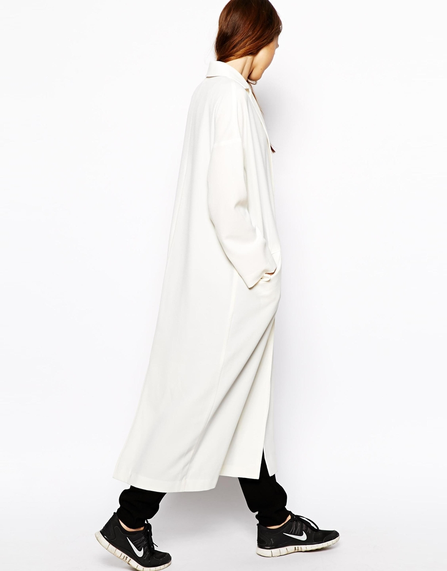 ASOS Duster Coat in White Lyst