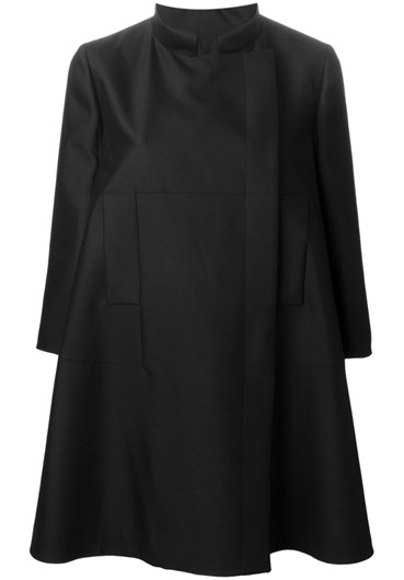 Alexander mcqueen Oversize Trapeze Coat in Black | Lyst