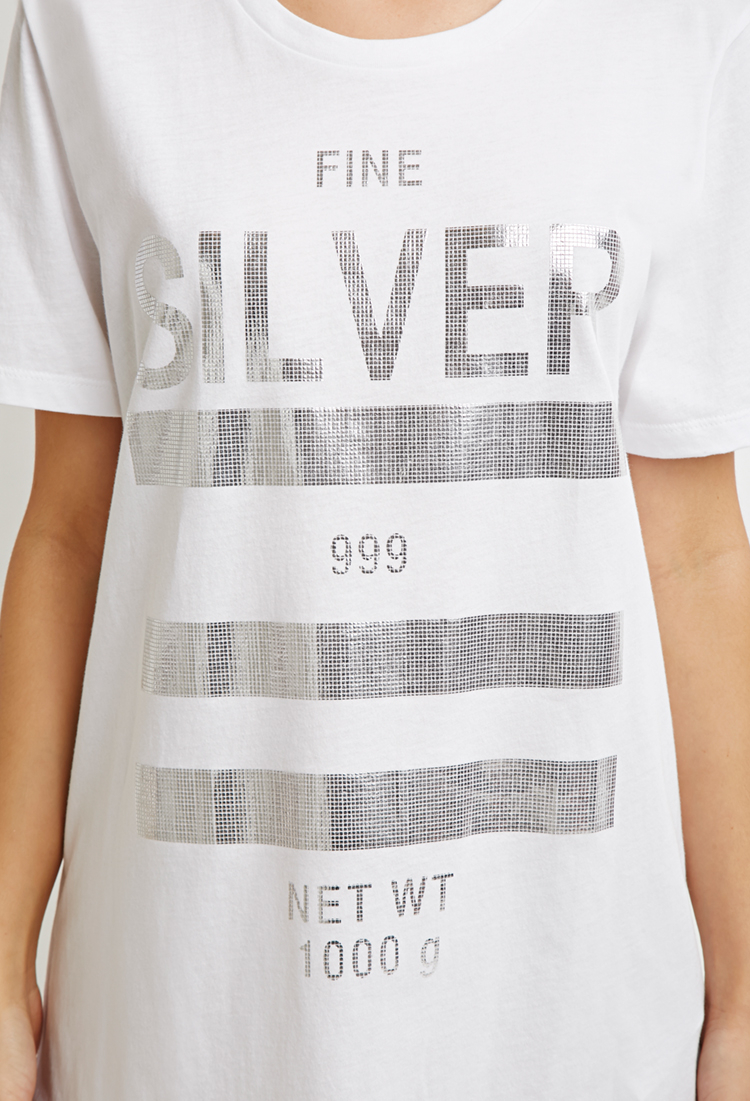 Silver graphic tee Clearance
