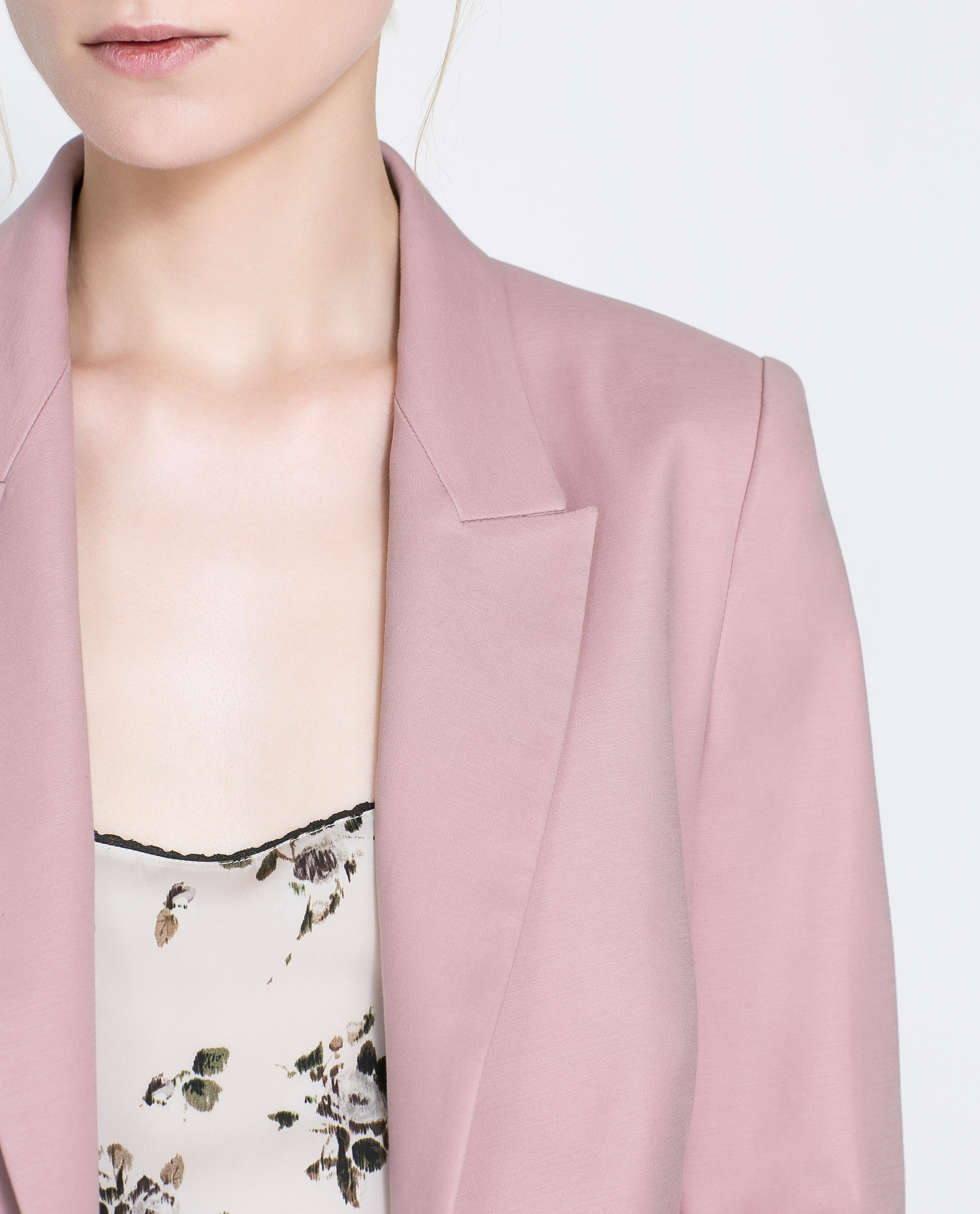 Zara Single Button Blazer in Pink Lyst