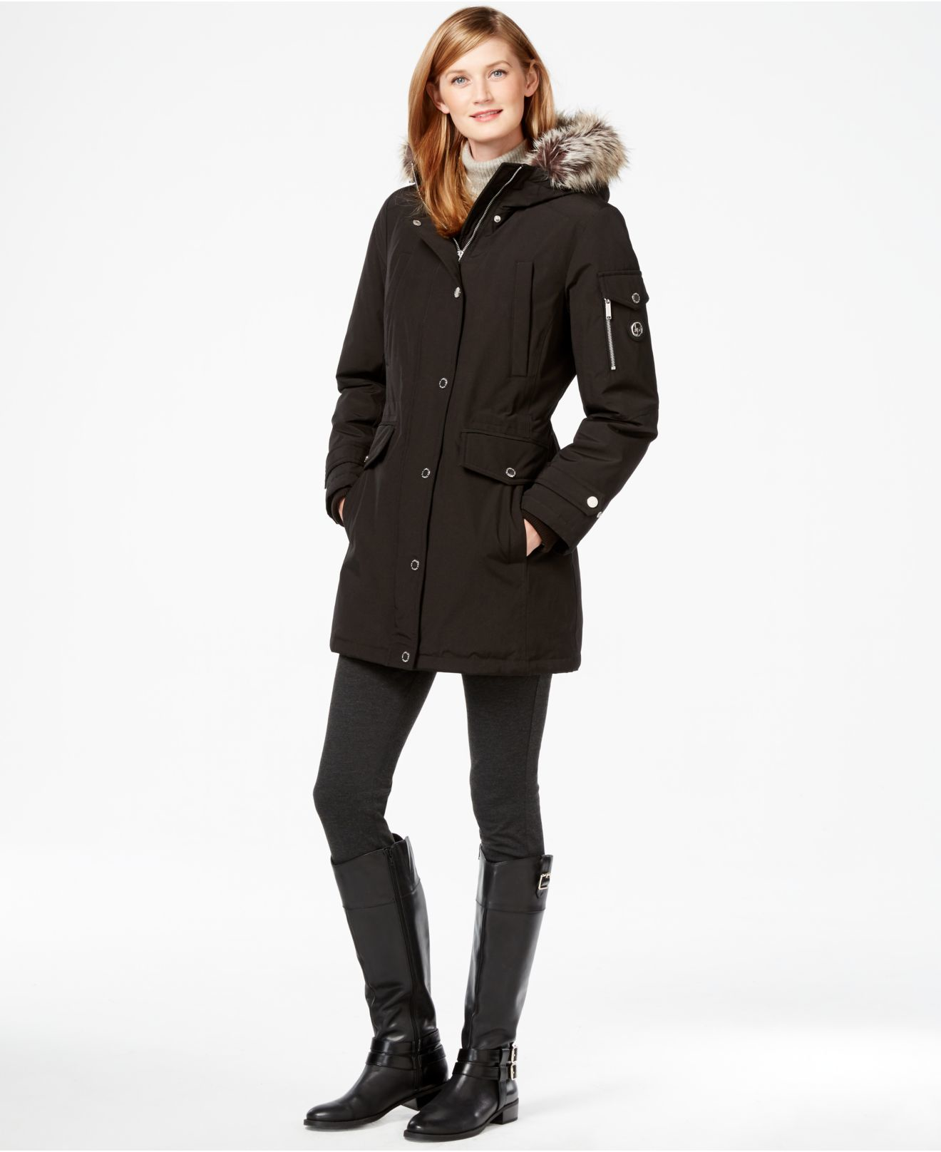women's tower by london fog hooded puffer heavyweight jacket