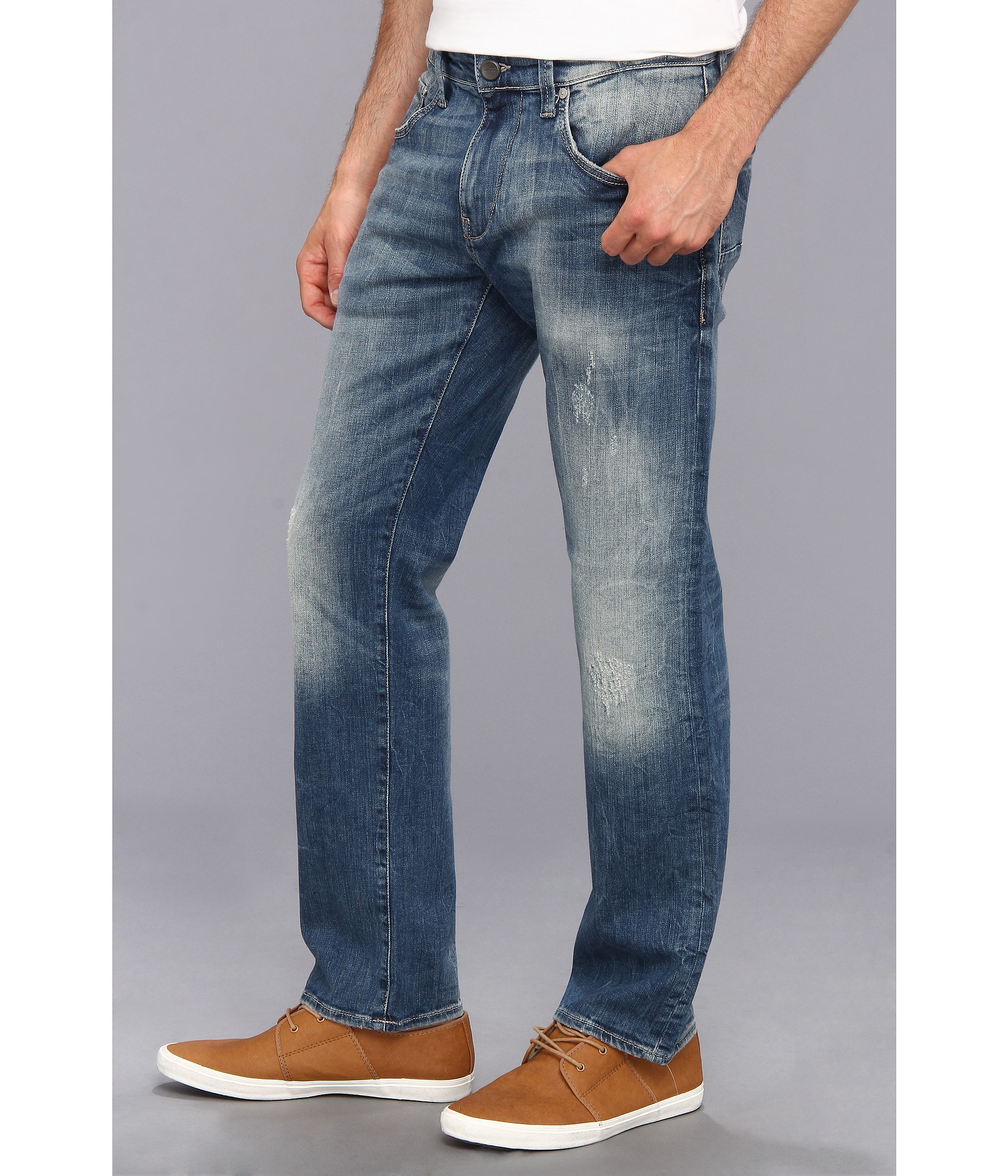 Lyst Mavi Jeans Zach Regularrise Straight Leg in Deep White Edge in