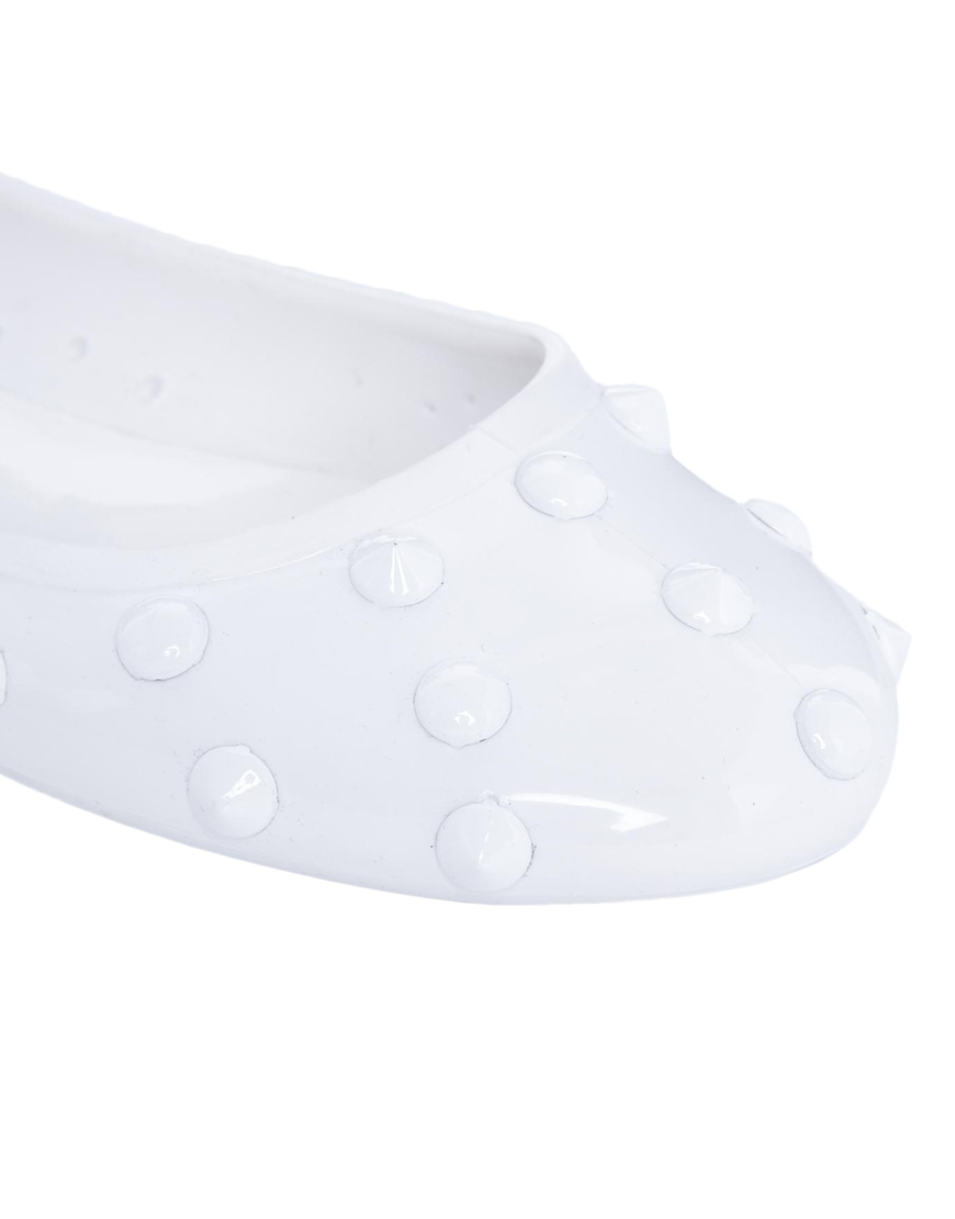 white studded flats