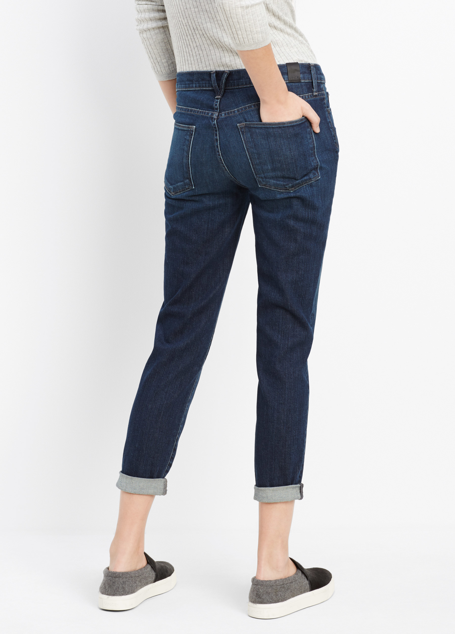 vince mason relaxed rolled jeans
