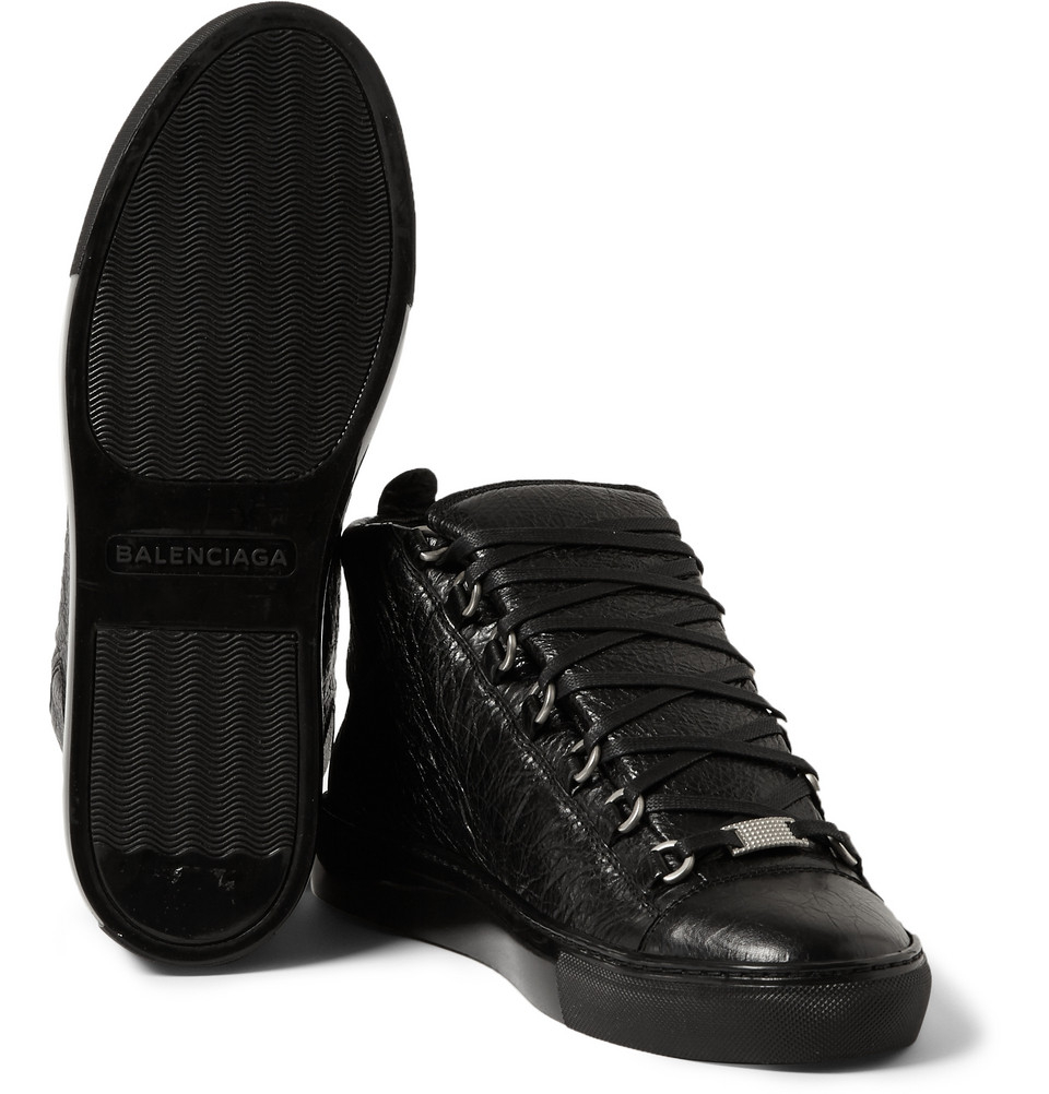 Balenciaga Arena High-Top Leather Trainers in Black for Men - Lyst