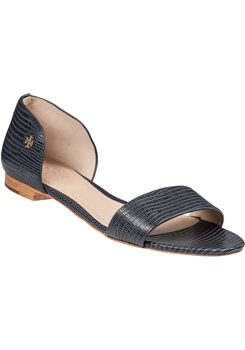 navy blue peep toe flats