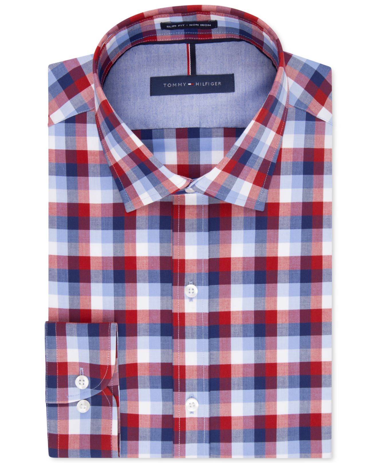 tommy hilfiger red and blue shirt