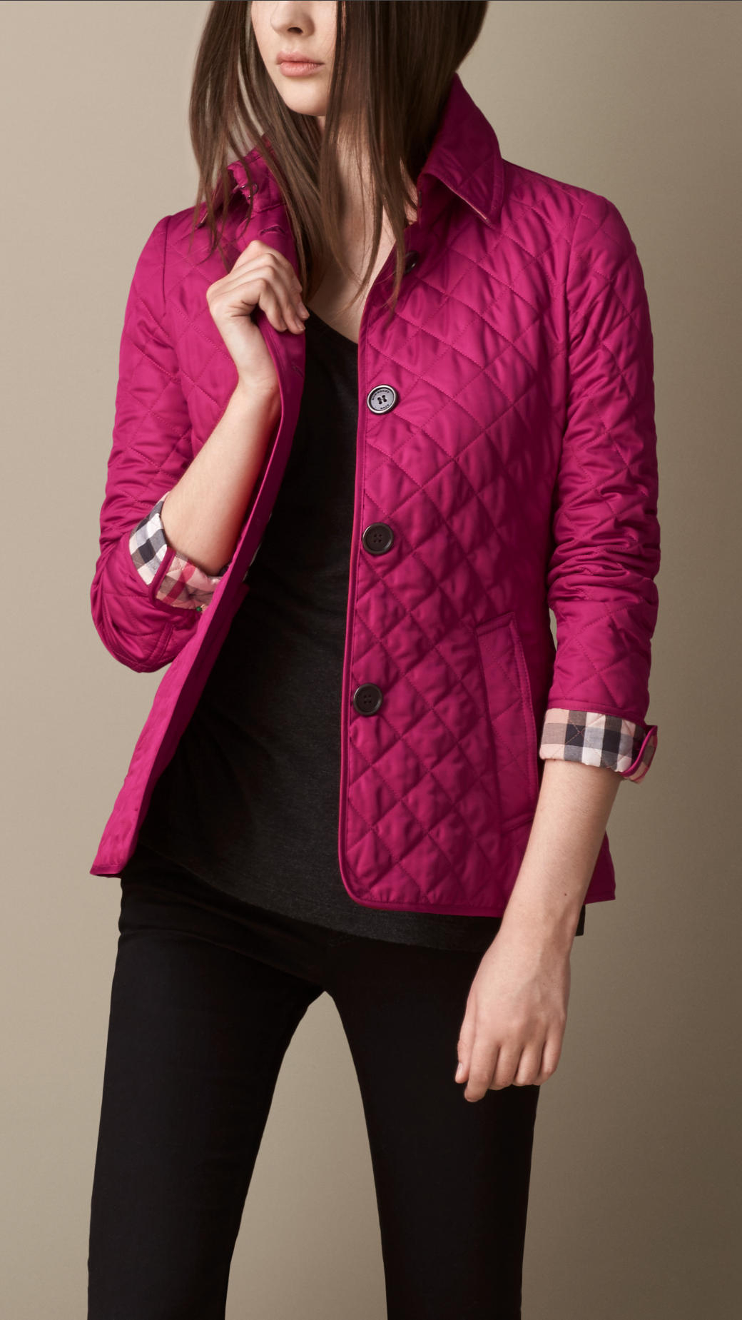 burberry quilted jacket burgundy