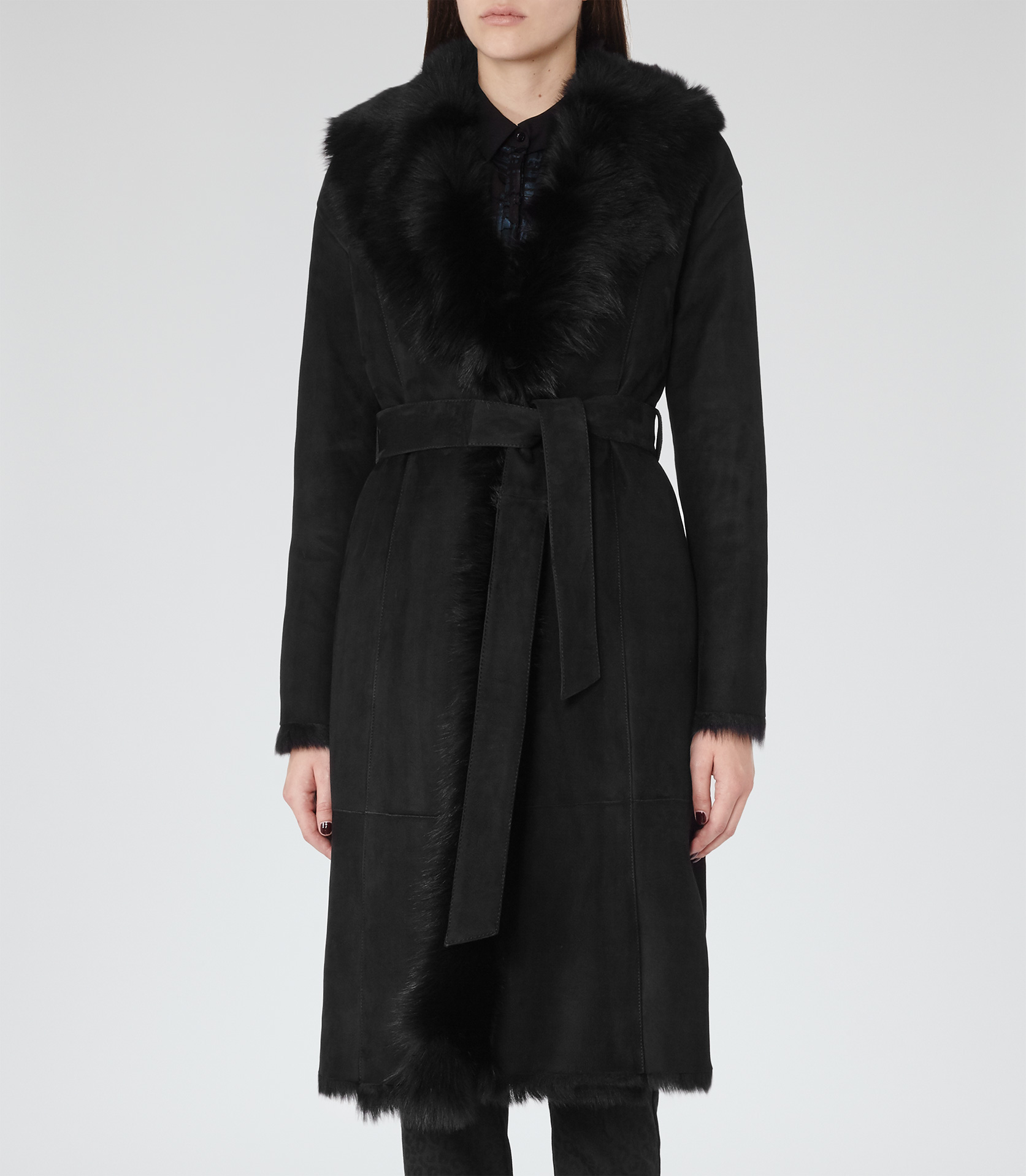 shearling wrap coat