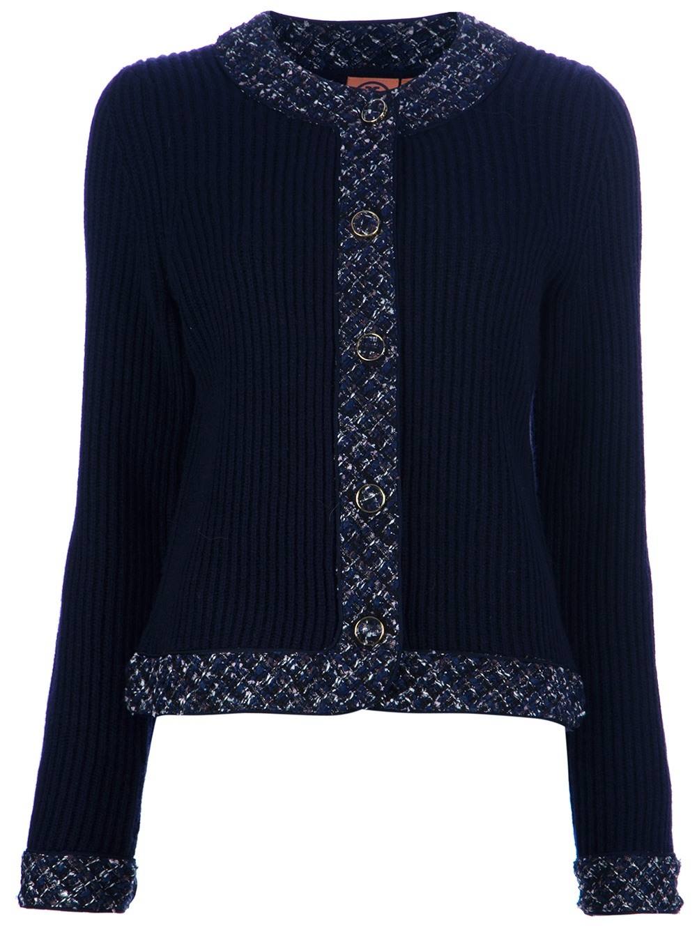 tory burch tweed trim cardigan